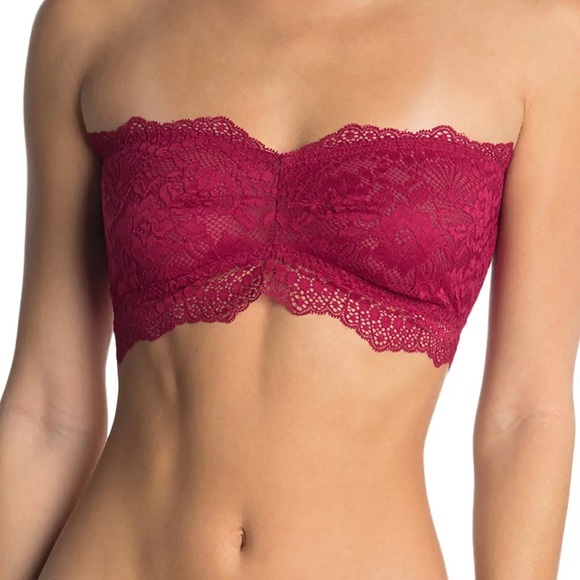 Free People Lacey Looks Bandeau Burgundy Medium - Picture 1 of 6